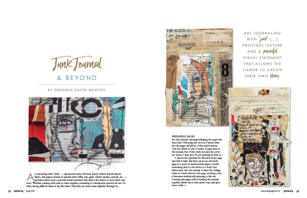 Stampington Art Journaling Spring 2024 blad papir 144 sider