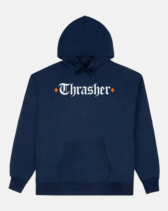 Thrasher x Spitfire The End Oath hoodie marineblå