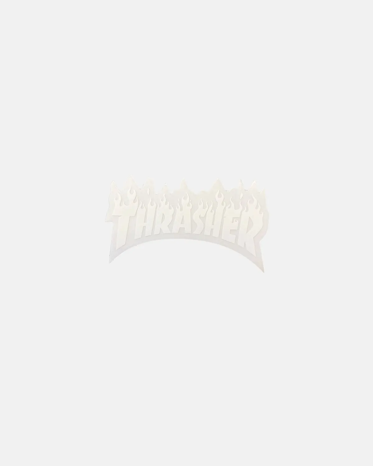 Thrasher Flame klistremerke hvitt die cut