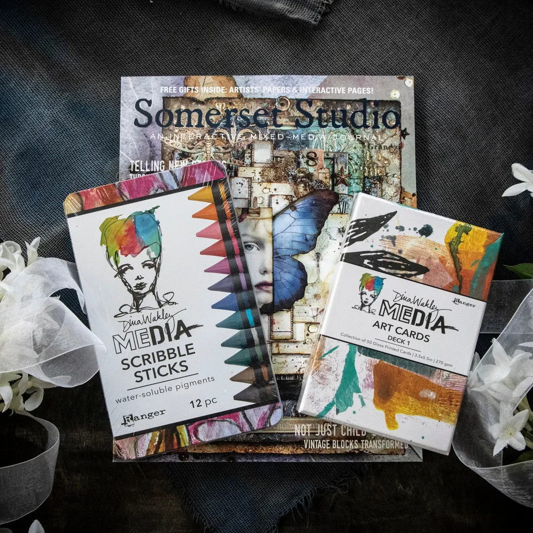 Stampington Somerset Studio Art Cards Bundle blad med 12 farger