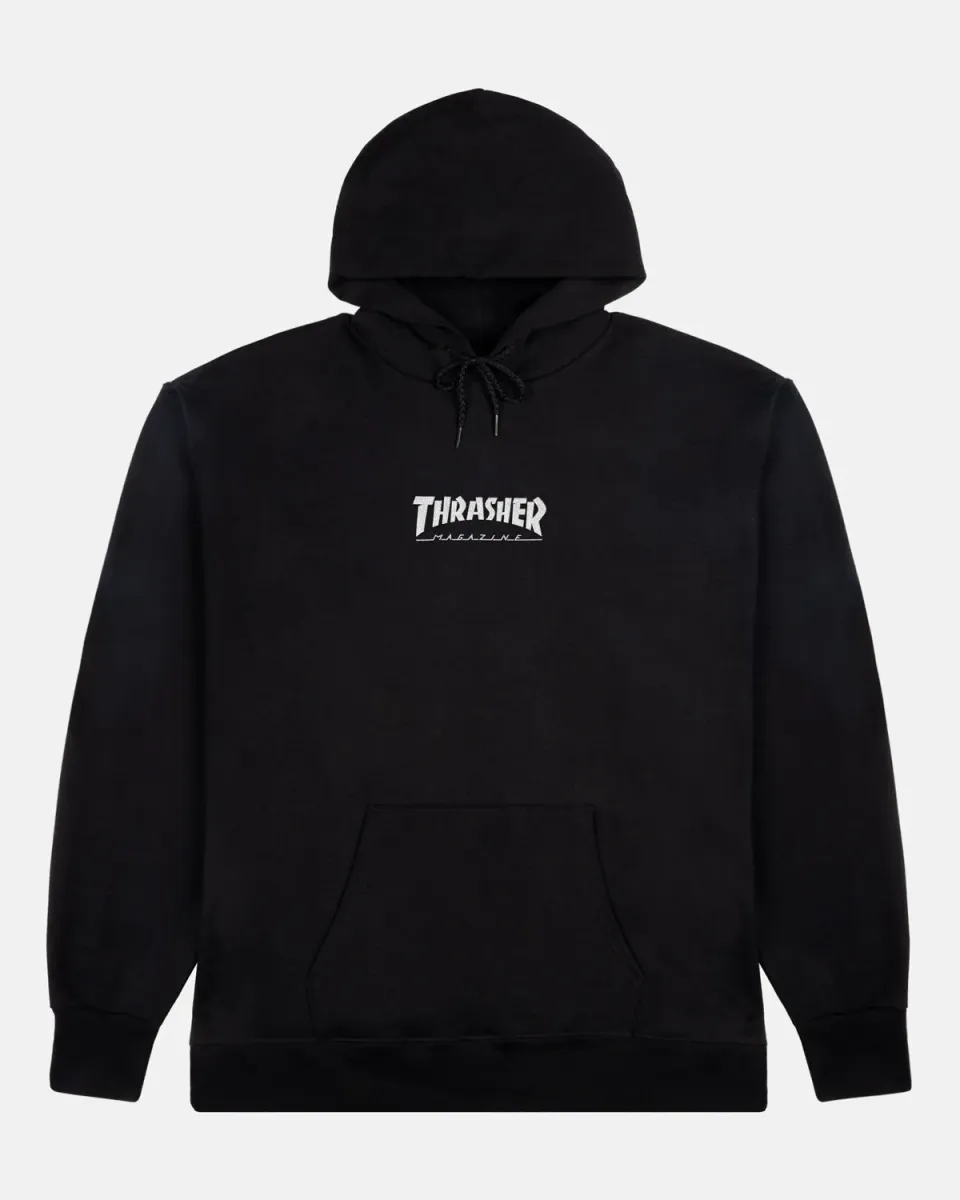 Thrasher Heavyweight svart hettegenser brodert logo
