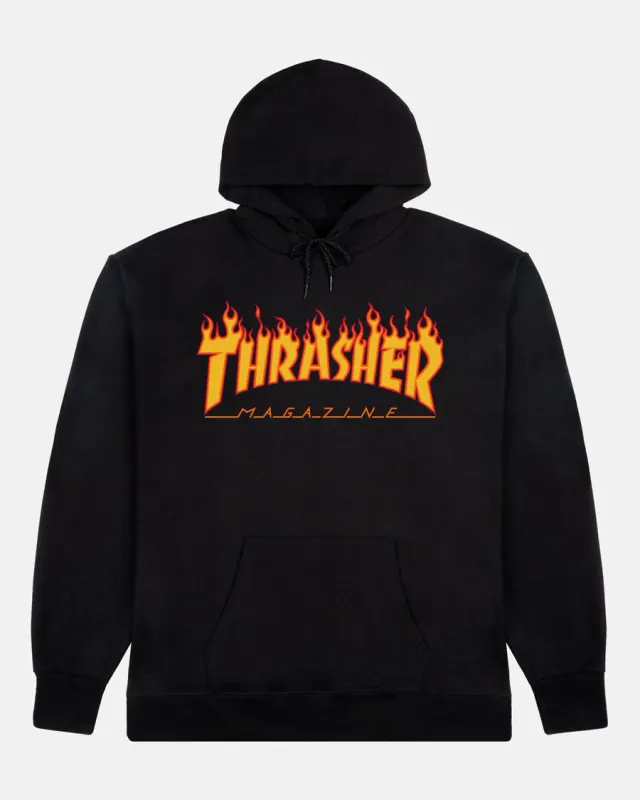 Thrasher Flame hettegenser svart bomullsblanding