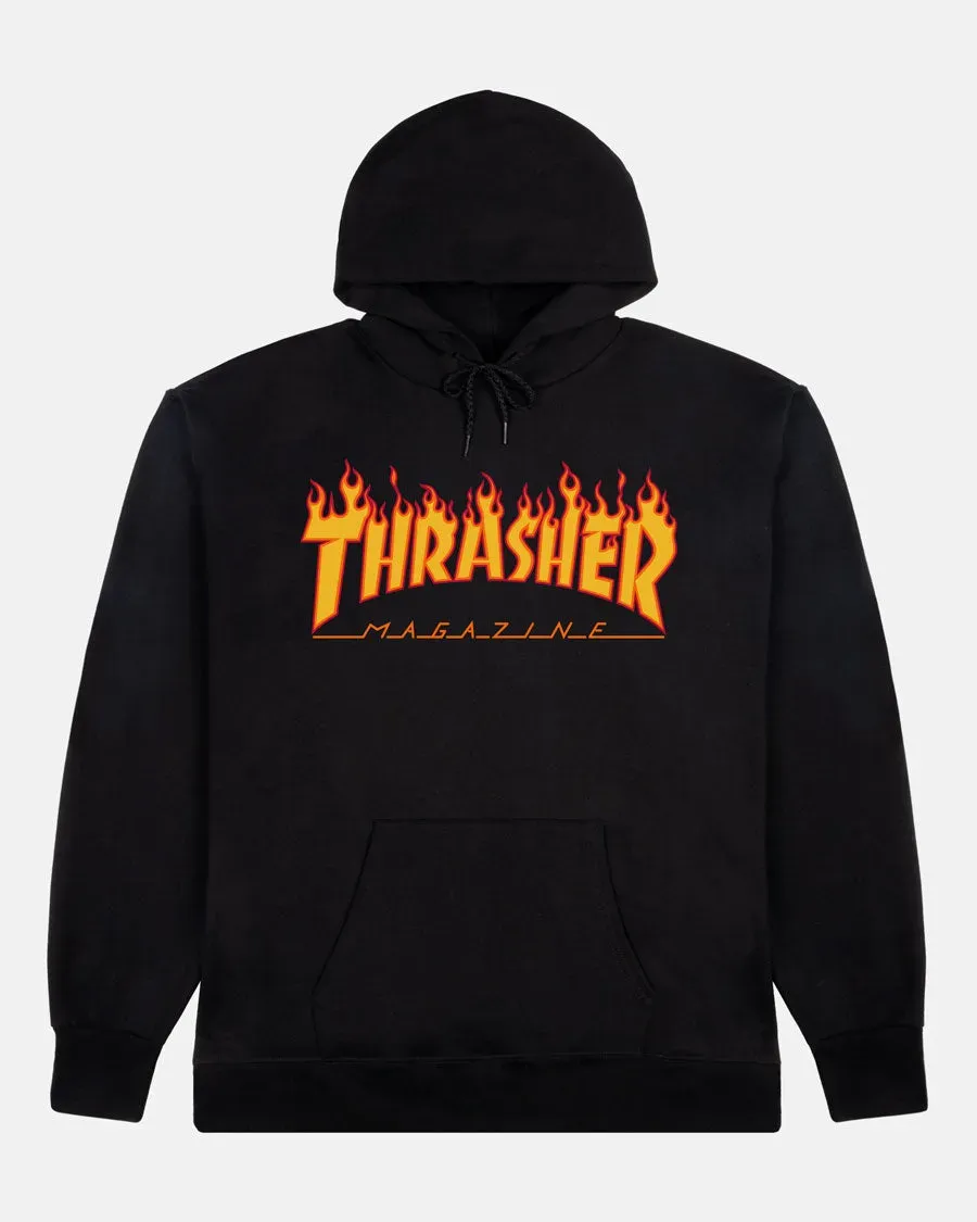 Thrasher Flame hettegenser svart bomullsblanding
