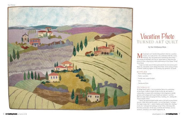 Stampington Art Quilting Studio 1 år blad abonnement 4 utgaver