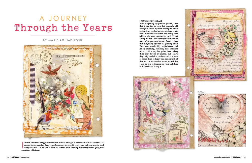 Stampington Art Journaling Summer 2022 blad digitalutgave mixed-media