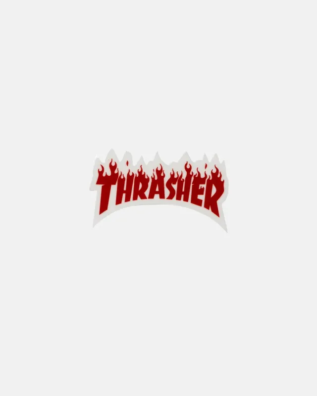 Thrasher Flame Die Cut klistremerke rød