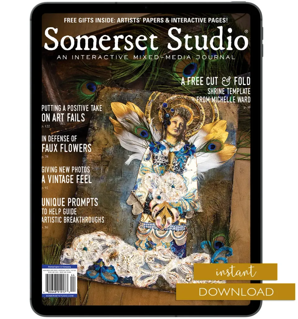 Stampington Somerset Studio Winter 2025 blad PDF mixed media