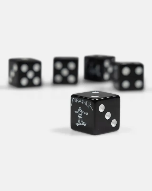 Thrasher Gonz terningsett svart 5-pak med Gonz-art