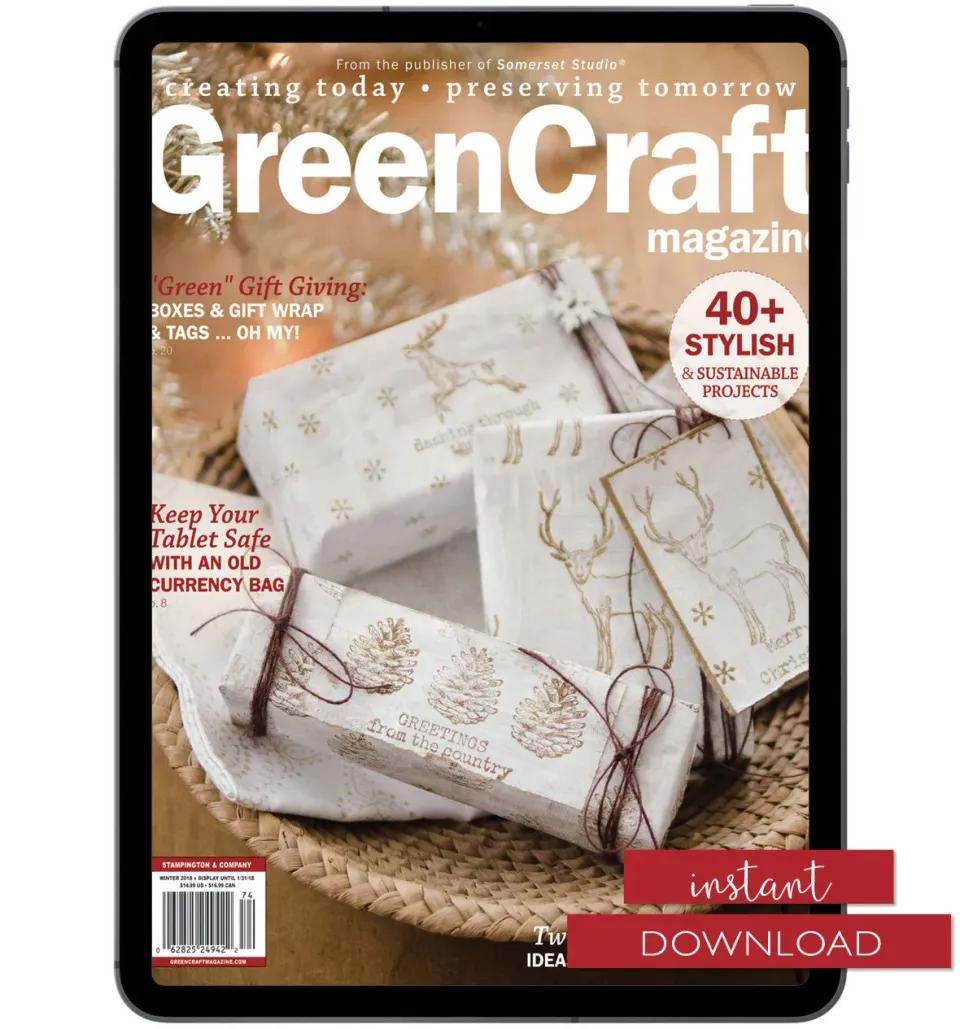 Stampington GreenCraft Winter 2018 blad PDF-nedlasting gjenbruk