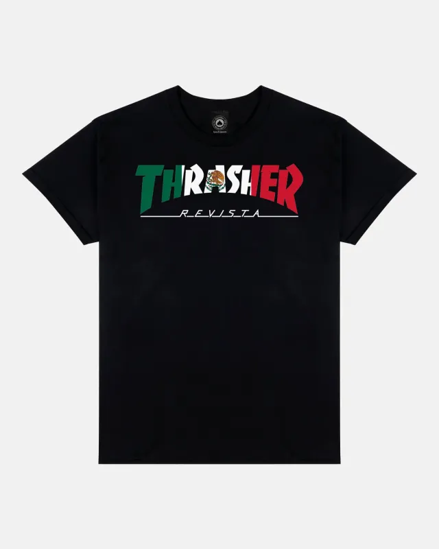 Thrasher Mexico Revista t-skjorte svart bomull