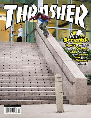 Thrasher Magazine mars 2020 blad Am Scramble