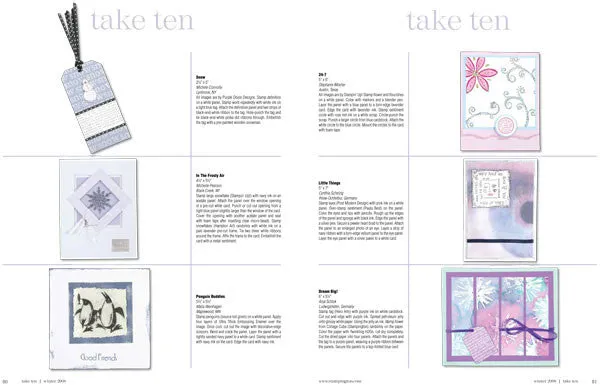 Stampington Take Ten Winter 2008 blad kortlaging 500 ideer