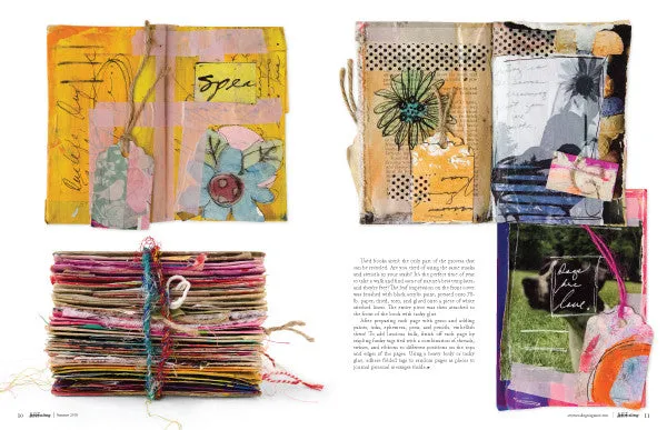 Stampington Art Journaling Summer 2018 blad PDF-nedlasting collage
