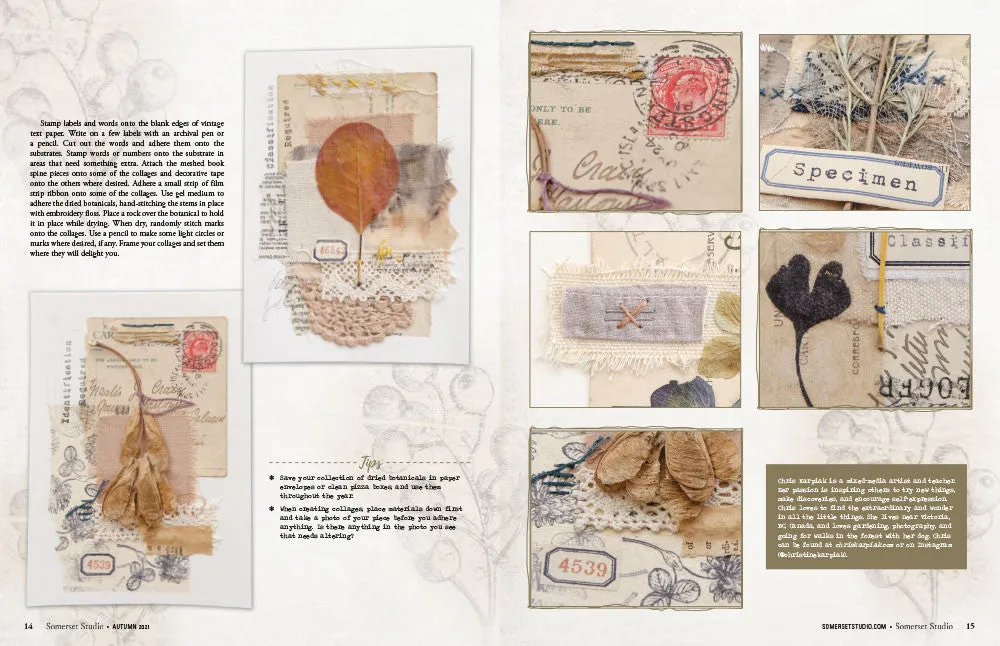 Stampington Somerset Studio Autumn 2021 blad PDF naturkunst