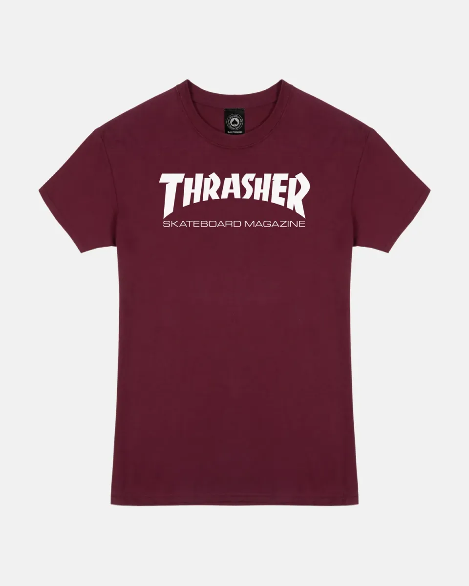 Thrasher Skate Mag t-skjorte dame maroon bomull