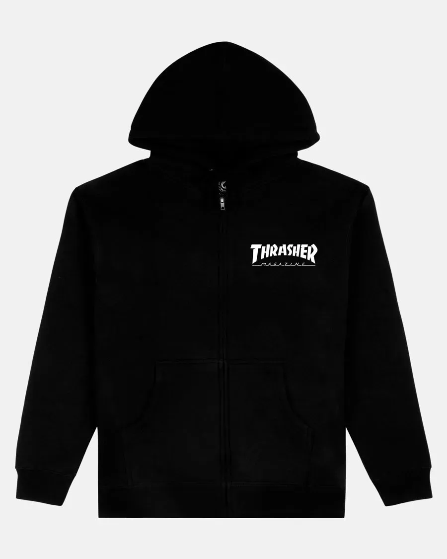 Thrasher Mag Logo hettejakke svart glidelås