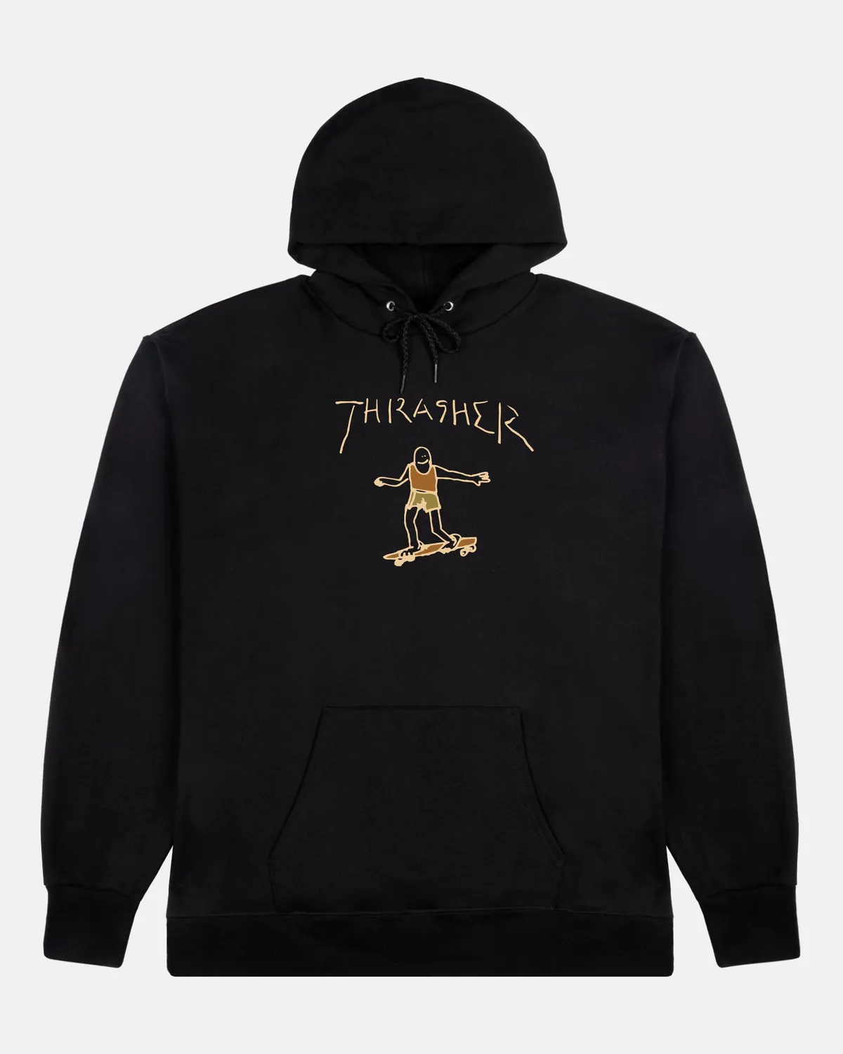 Thrasher Gonz hoodie svart/brun bomull