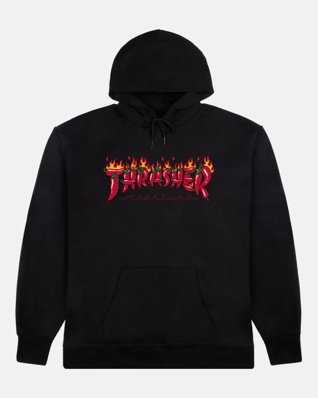 Thrasher Fuego hettegenser svart bomullsblanding
