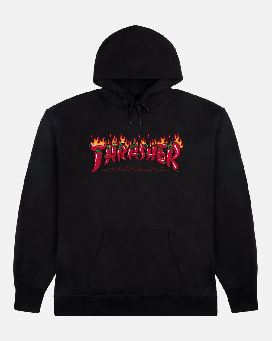 Thrasher Fuego hettegenser svart bomullsblanding