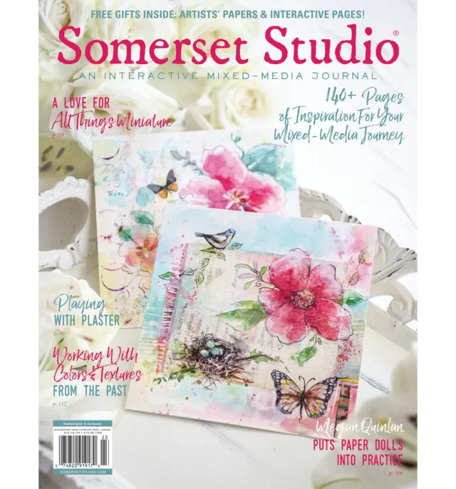 Stampington Somerset Studio Autumn 2022 blad print mixed-media