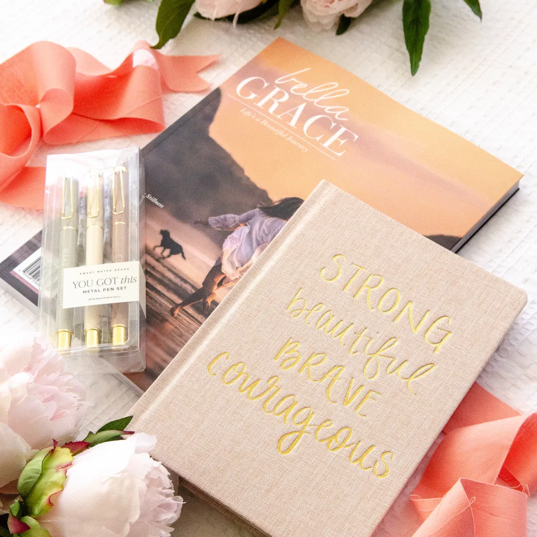 Stampington Bella Grace Strong Courageous pakke blad journal