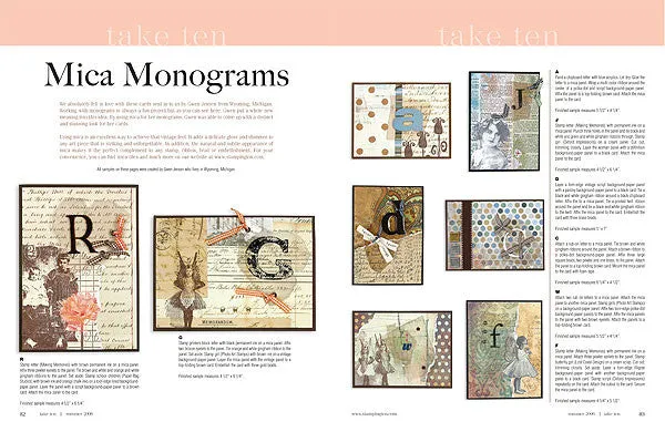 Stampington Take Ten Summer 2006 blad trykt kortlaging