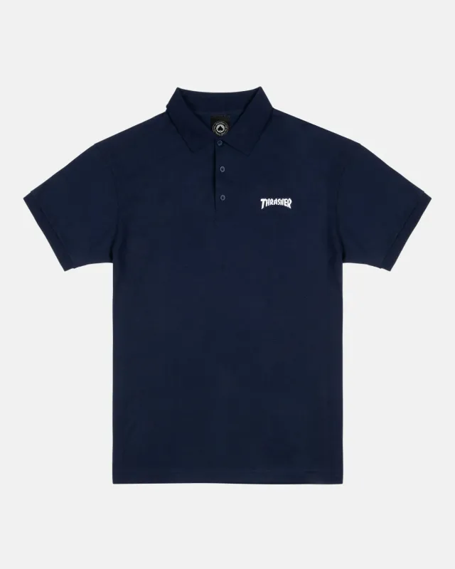 Thrasher polo pikéskjorte navy brodert logo