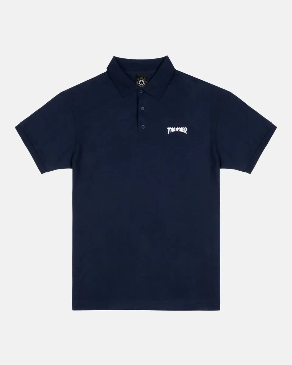Thrasher polo pikéskjorte navy brodert logo