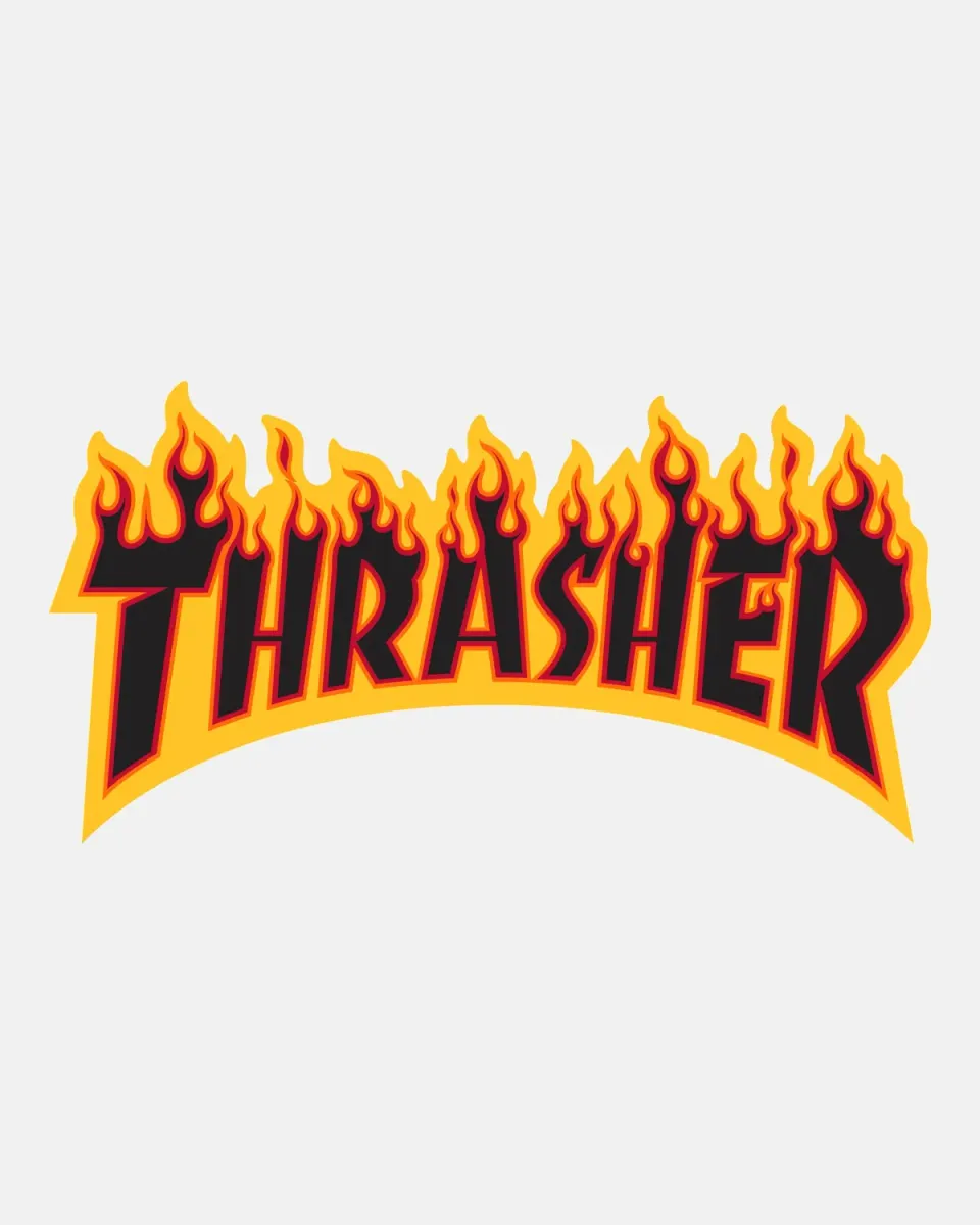 Thrasher Flame klistremerke svart flamme