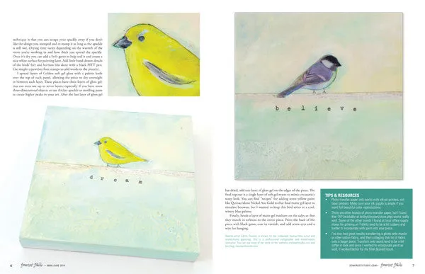 Stampington Somerset Studio Mai Jun 2014 blad PDF mixed media