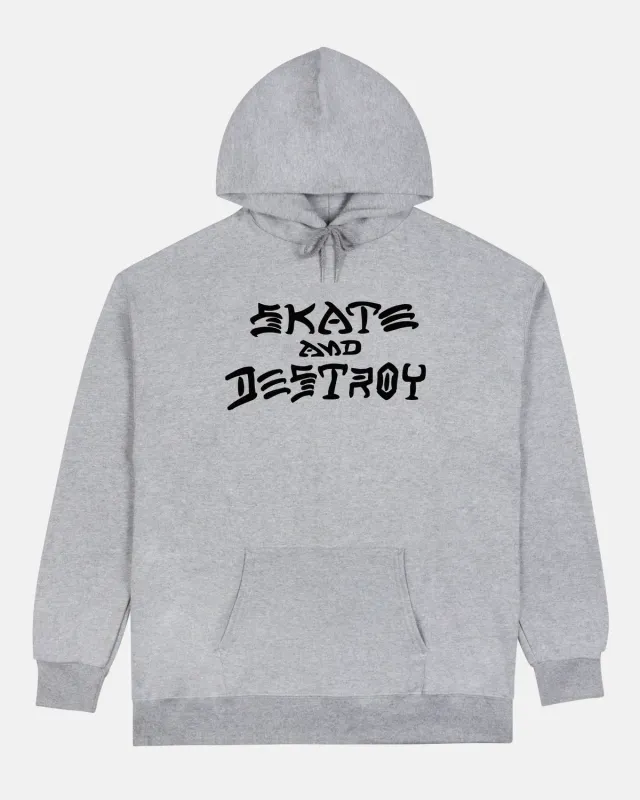 Thrasher Skate And Destroy hettegenser grå bomull