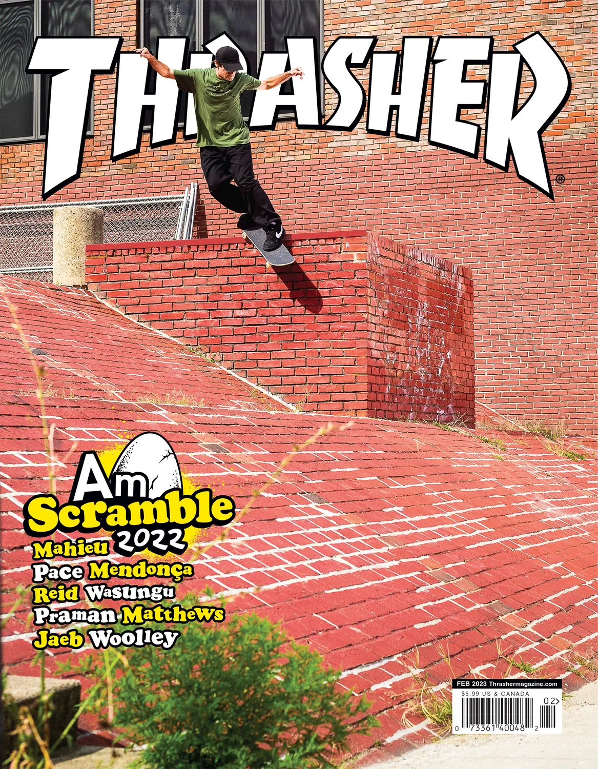 Thrasher Magazine februar 2023 blad med 200 sider