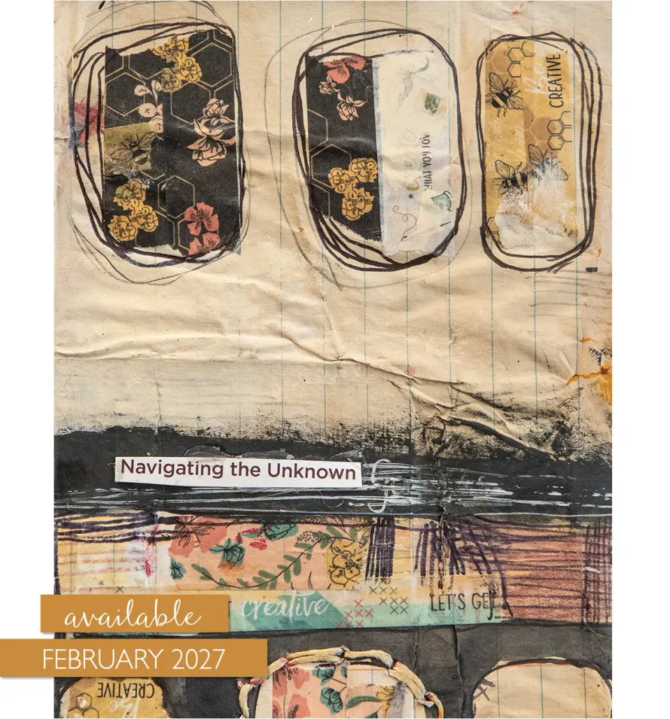 Stampington Somerset Studio Spring 2027 blad forhånd mixed-media