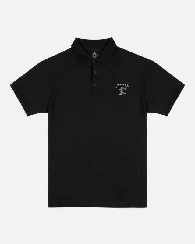 Thrasher Little Gonz polo svart brodert