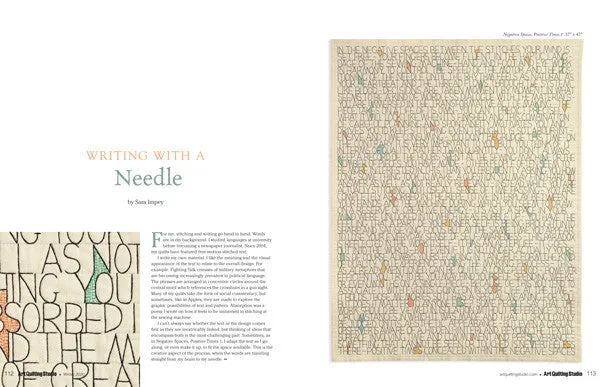 Stampington Art Quilting Studio Winter 2020 blad quilt