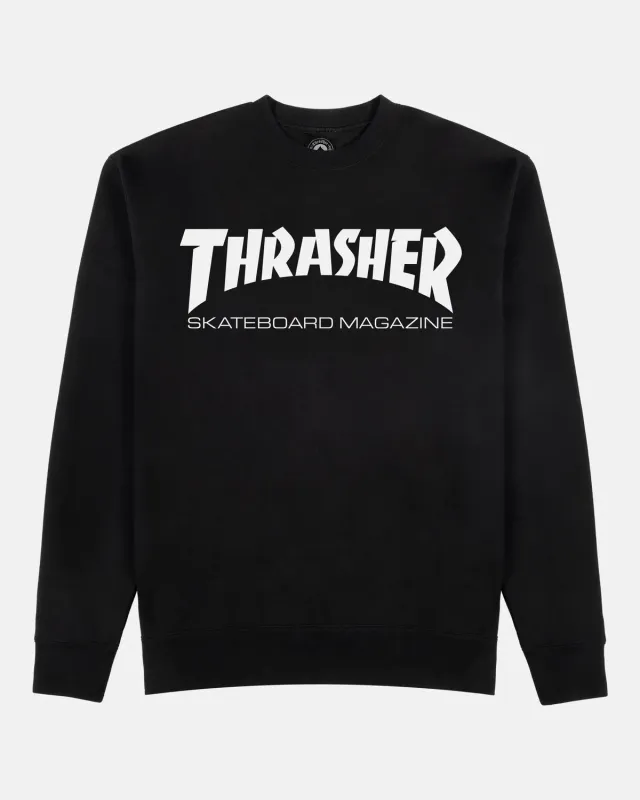 Thrasher Skate Mag genser svart crewneck bomull