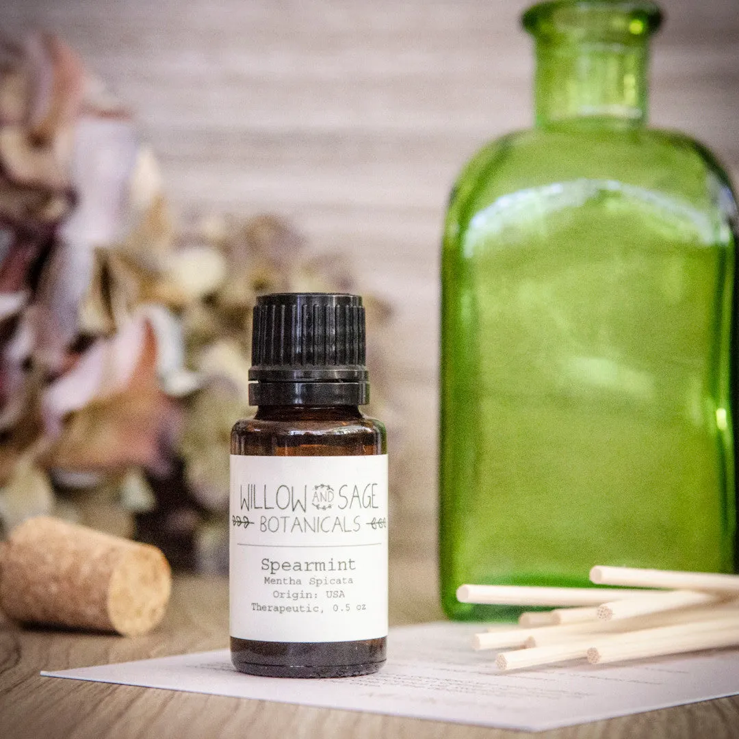 Stampington Willow and Sage Spearmint diffuser-sett 8 oz mynte