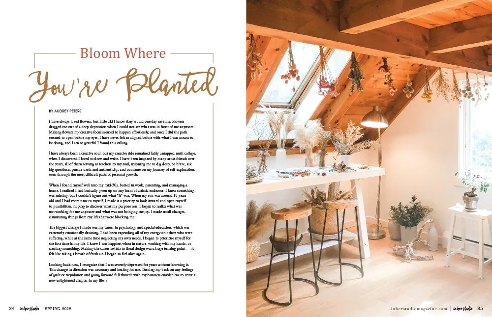 Stampington In Her Studio Spring 2022 blad papir atelier