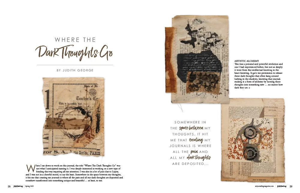 Stampington Art Journaling Spring 2025 blad PDF kreativitet