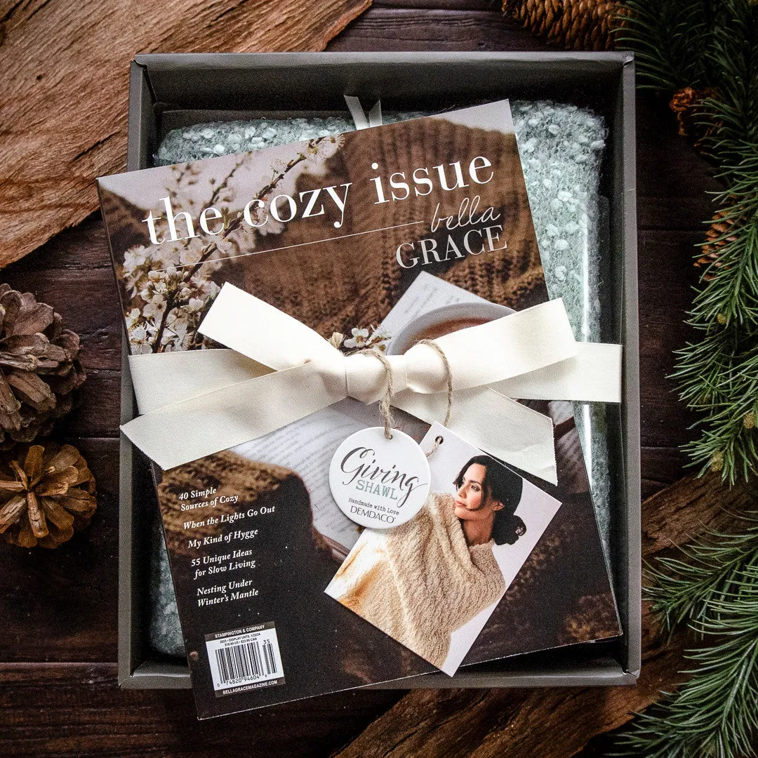 Stampington The Cozy Issue Volume 6 gavepakke sjal salvie