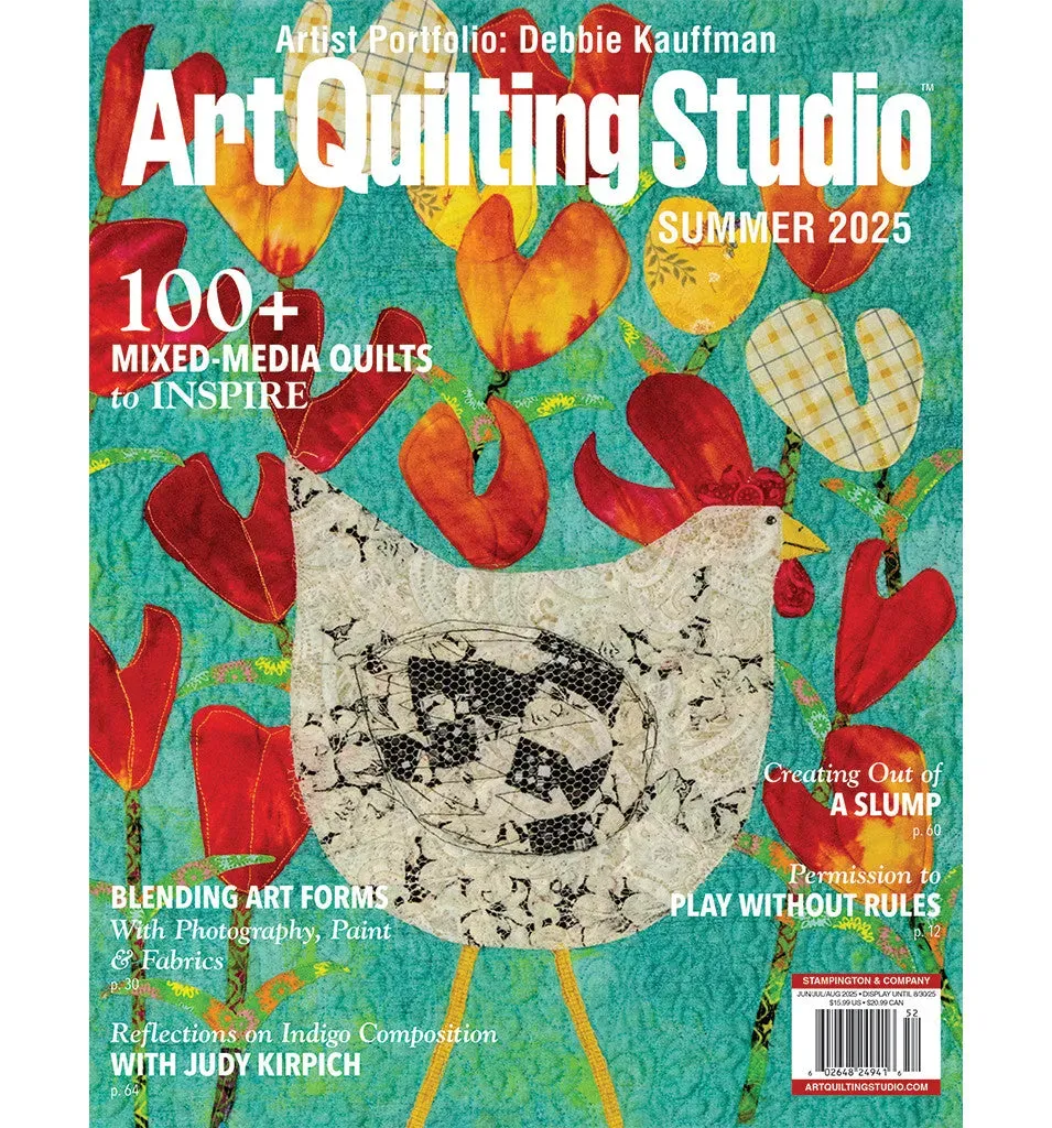 Stampington Art Quilting Studio Summer 2025 blad fiberkunst