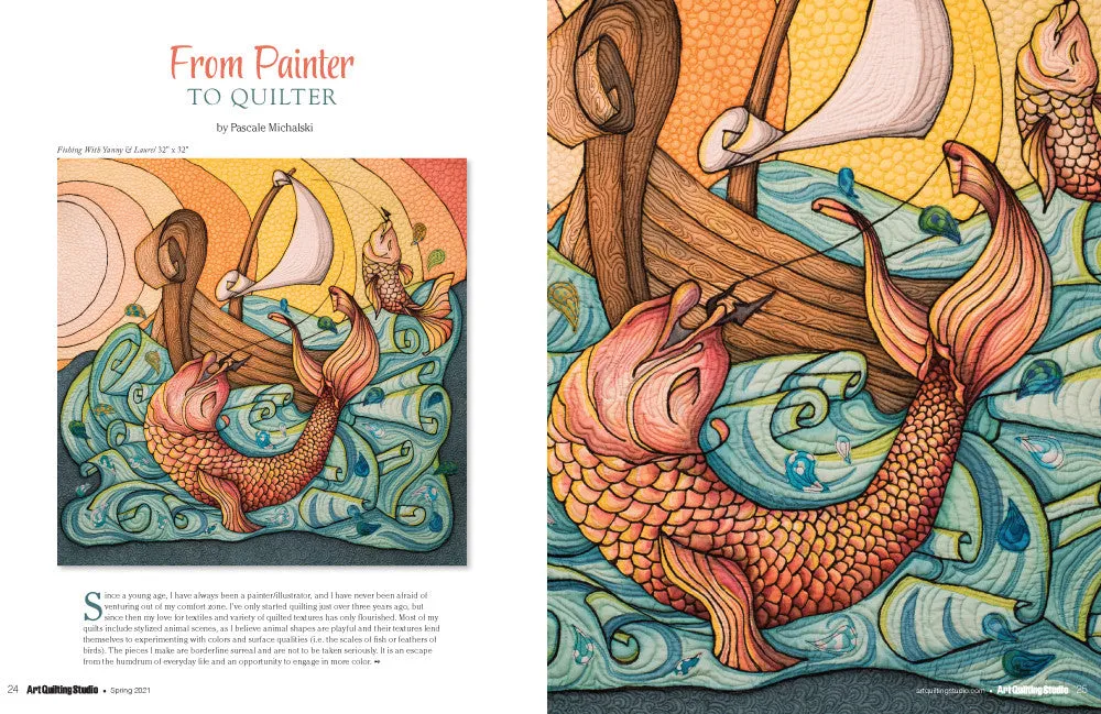 Stampington Art Quilting Studio Spring 2021 blad PDF quilting