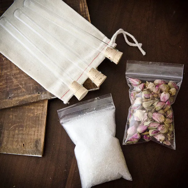 Stampington Rosebud badesalt sett DIY 3 glass