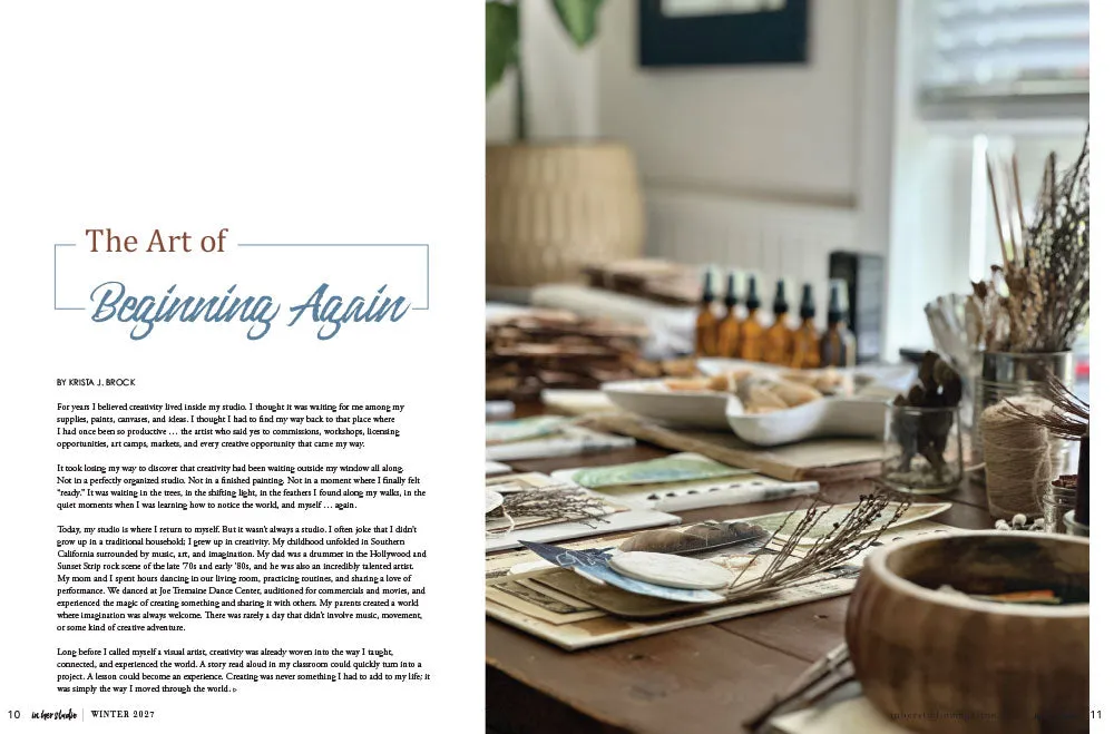 Stampington In Her Studio Winter 2027 blad atelier og innredning
