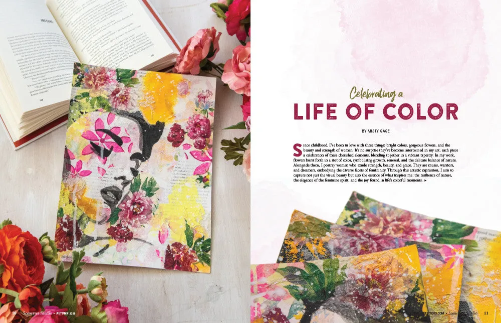 Stampington Somerset Studio Autumn 2025 blad PDF 176 sider mixed-media