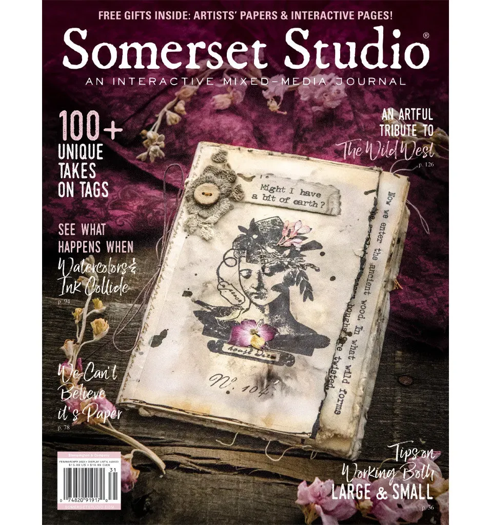Stampington Somerset Studio vår 2023 blad digital tags