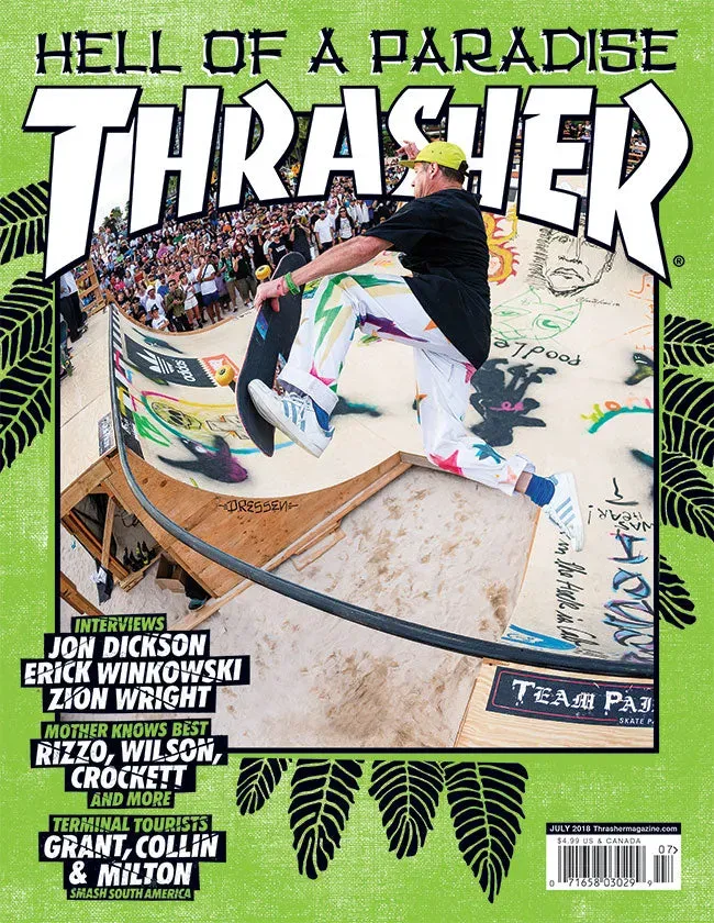 Thrasher July 2018 blad enkeltnummer skateboard