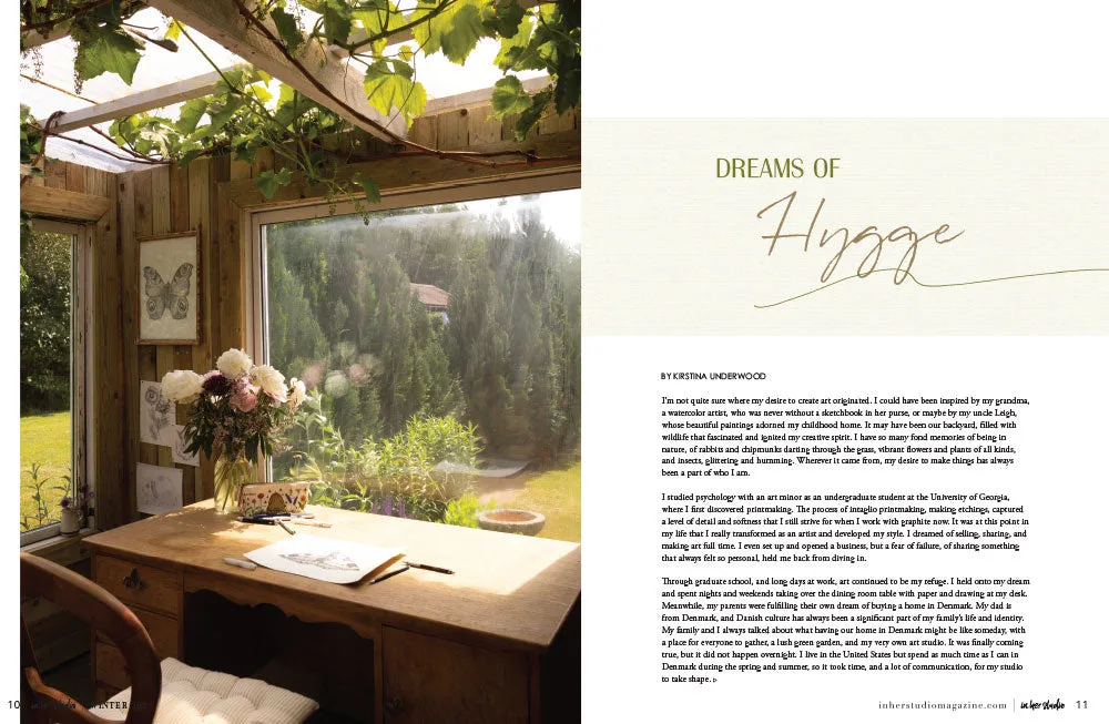 Stampington In Her Studio Winter 2027 blad atelier og innredning