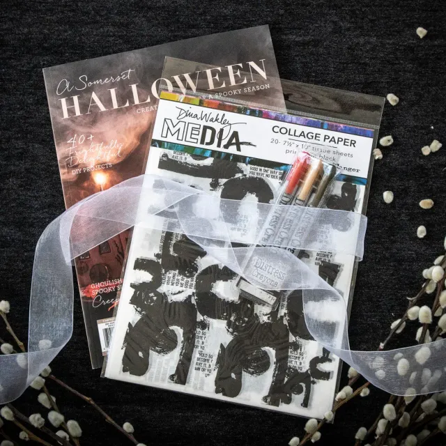 Stampington Somerset Halloween bundle blad + collage