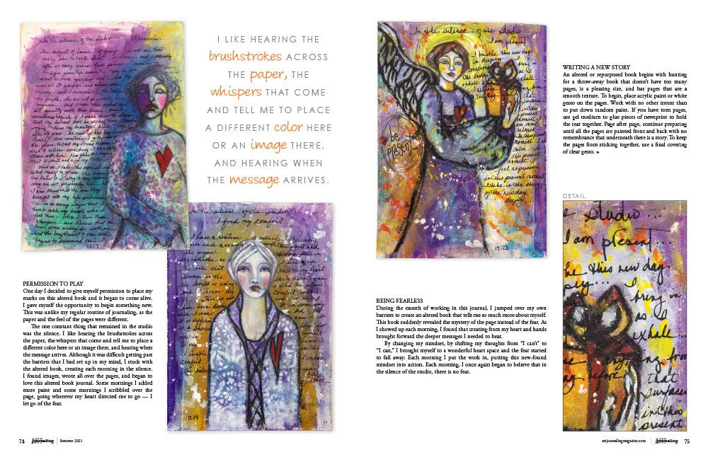 Stampington Art Journaling Summer 2021 blad kollasj og maling